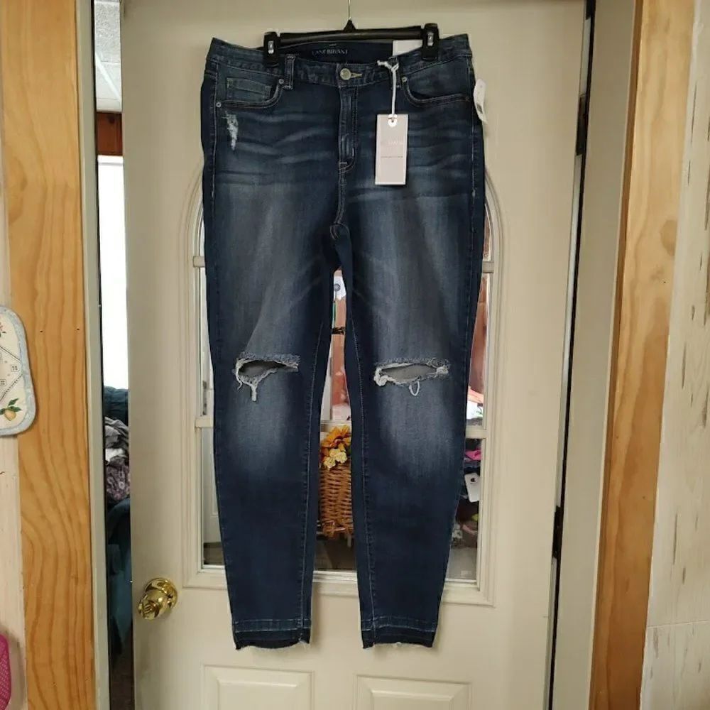 New With Tags Lane Bryant Re/Made In LA Skinny Destructed Jeans Size Women's 16